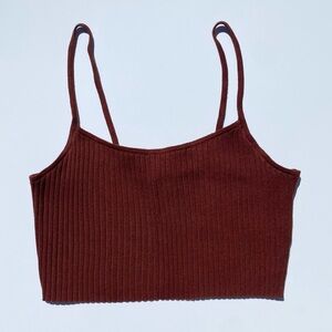 L.A Hearts burnt orange ribbed textured strap crop top Women's Large Fall